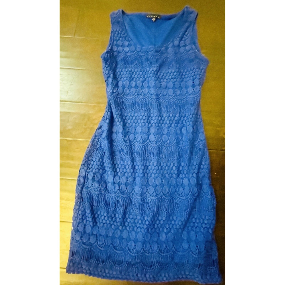 Tiana B. Ladies Sleeveless Lace Dress Royal Blue Small